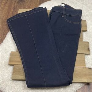 Reiss Bonnie Petite Mid-Rise Flared Jeans Dark Wash